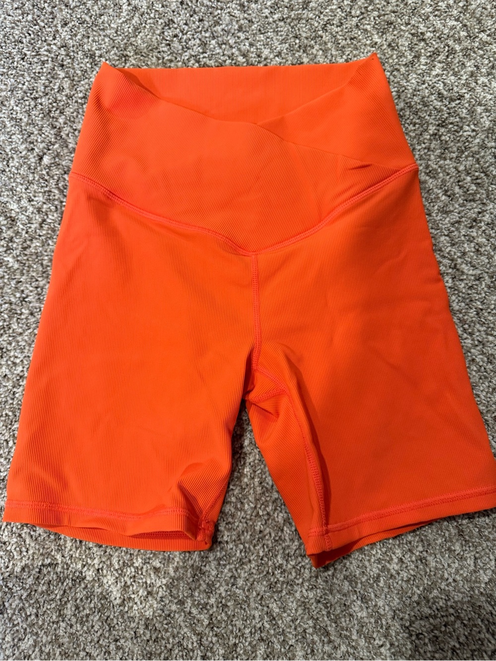 High-Rise Orange Women's Bike Shorts
